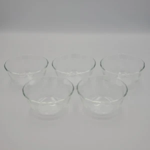 Set Of 5 Corning Pyrex Scalloped Edge 3-Ring #463 Ramekin Custard Cups ~ 175 ML - Picture 1 of 3