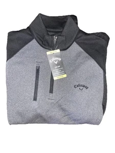Pullover Callaway Hombre Cuarto Cremallera Protección UV Manga Larga Negro HTR, Talla M - Imagen 1 de 2