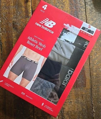 Calzoncillos boxer de malla atléticos New Balance 4 $45 para hombre S 28-30" gris/negro Foto 1 de 4