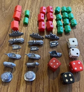 42 Pcs Monopoly Spare Pieces Houses Battleship Dog Car Boot Hat Iron Dice - Picture 1 of 7