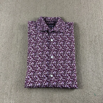 Camisa de vestir Tommy Hilfiger manga larga púrpura floral talla 15,5-34/35 calce ajustado Foto 1 de 4