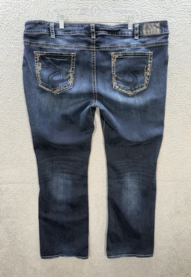 Pantalones de mezclilla plateados para mujer 24 azules Elyse bota ajustada media puntada gruesa Rockabilly motociclista Foto 1 de 4