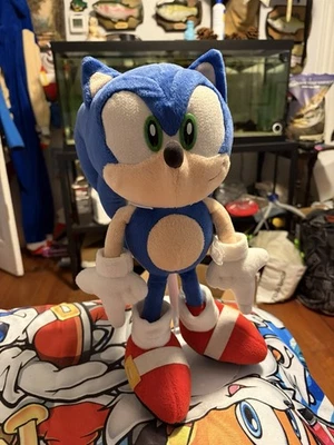 2003 SONIC X Super JumboPlush doll SEGA Sonic the Hedgehog 14" JAPAN RARE - Image 1 of 4
