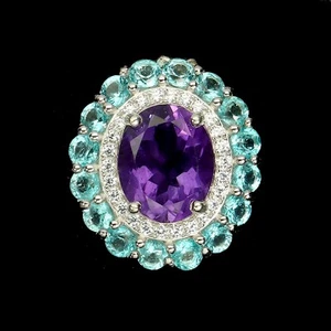 Sommer 925 Silber Anhänger Oval Amethyst 11x9mm Topas Edelstein Schmuck - Bild 1 von 13