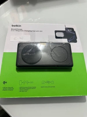 Belkin 2-in-1 Magnetic Wireless Charging Pad with Qi2 15W Apple Iphone Airpods - Image 1 of 2