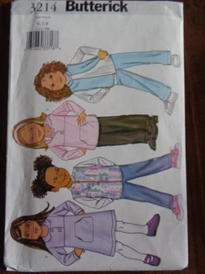 BUTTERICK 3214 SEW PATTERN EASY GIRLS VEST TOP DRESS PANTS 6-8 UNCUT - Picture 1 of 3