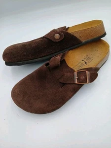 Birko Premium Brown Boston Suede Size 7.5 41 Narrow Fit Birkenstock - Picture 1 of 10