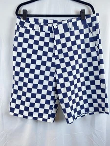 Pantalones Cortos Lesmart Serie Golf Ajuste Estándar Para Hombre Talla 38 Azul Marino Blanco Cuadros - Imagen 1 de 13