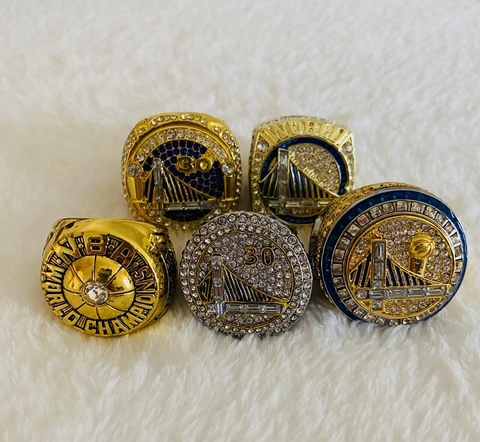 5 PCS Golden State Warriors Championship Ring Complete Set, 🇺🇸 SHIP Cover