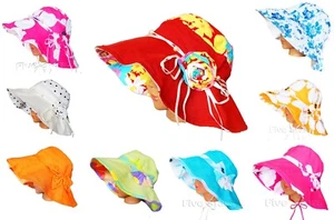 Cappello da sole bambina bambino cotone estivo floppy cap taglia 9-18 mesi 1-2-4-6-8 anni - Foto 1 di 39