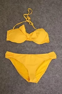 BIKINI SET GRÖSSE 42 GELB MIT STRUKTUR MIT PADS VON PIMKIE - Picture 1 of 2