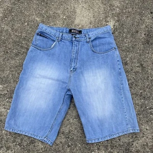 Vintage Webs Baggy Fit Blue Denim Jean Shorts Jorts Size 37 y2k Skate - Picture 1 of 7