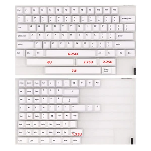 143 Keys White PBT Keycaps WOB Double Shot Cherry Profile Keycap Set - Picture 1 of 5