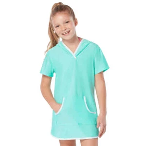 Free Country Girls's Swim Mesh Hooded Kangaroo Coverup - Picture 1 of 15