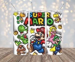 Mario Aufgeblasener Edelstahlbecher 20 Unzen für heiß oder kalt Neu - Bild 1 von 1