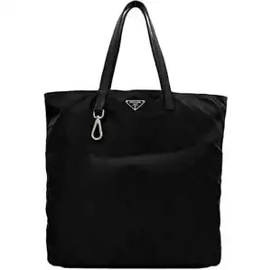 Prada tote bag ec-22509 Black NERO Testu Good Condition Nylon Leather Used 58 - Picture 1 of 10
