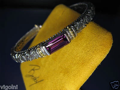 BRAZALETE BARBARA BIXBY RODOLITA GRANATE PIEDRAS PRECIOSAS BAQUETA PERLA NEGRA ssk Foto 1 de 3