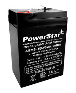 6V 5AH Rechargeable Sealed Lead Acid PowerStar Battery 3 Year Warranty