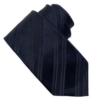 Boss Hugo Boss 2.75" Necktie Black on Black Striped Designer Luxury - Image 1 of 4