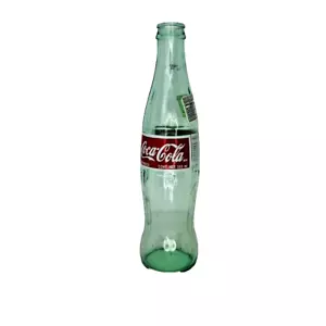 Coke Coca-Cola Green Glass Soda Bottle 16 oz Red White Label Mexico - Picture 1 of 7