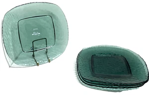 *Pier 1 Imports Teal Glass Dinner Plates 10.5" Set of 4 - Picture 1 of 8