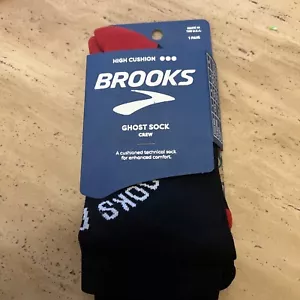*NEW* Brooks Ghost Crew Unisex Running Socks Large New - Picture 1 of 3
