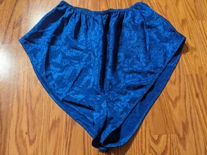 90s Vintage Mervyns Partners Tap Pants Panties Sissy Shorts Blue high rise satin - Picture 1 of 5