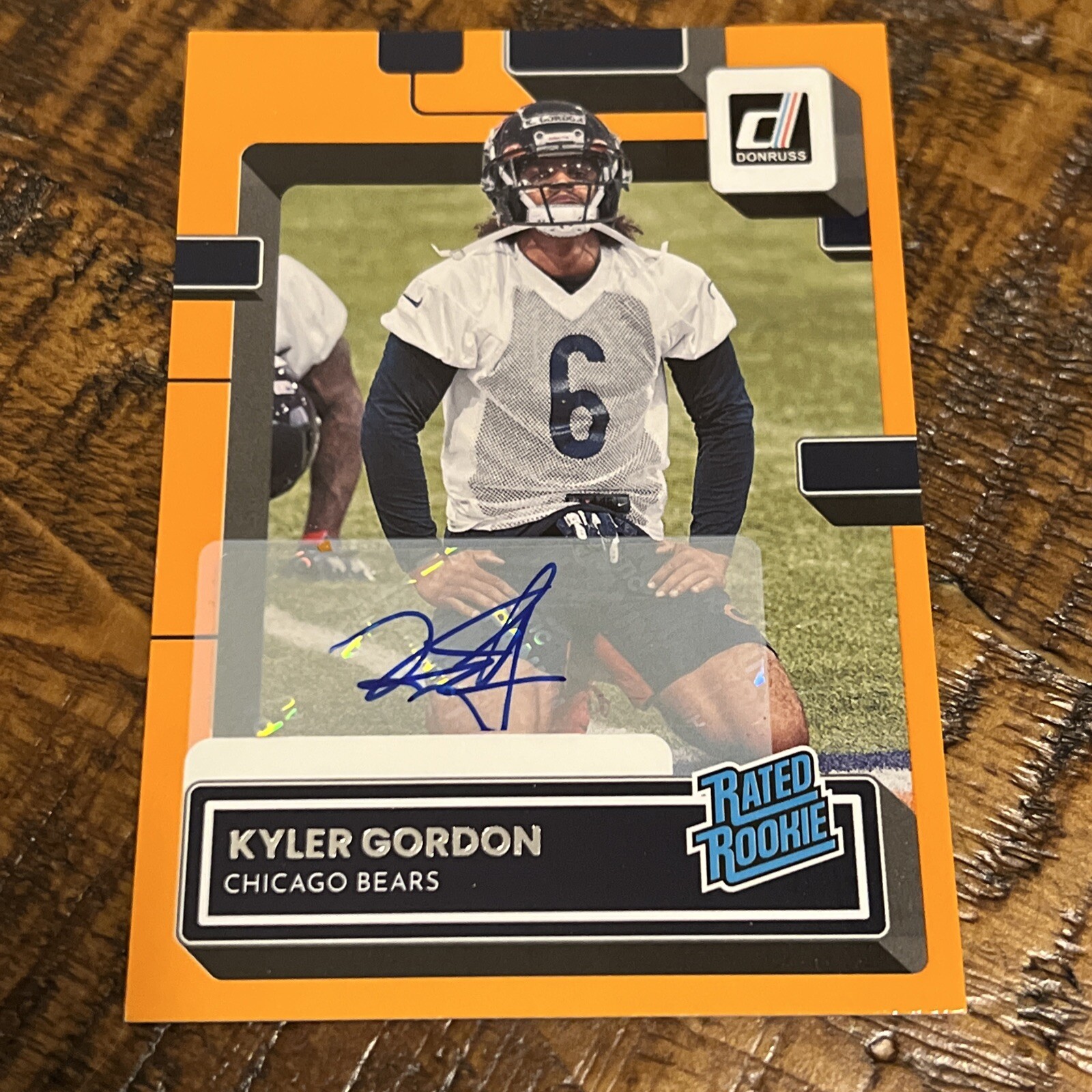 Kyler Gordon 2022 Panini Donruss Orange Auto Rated Rookie #367 Chicago Bears RC