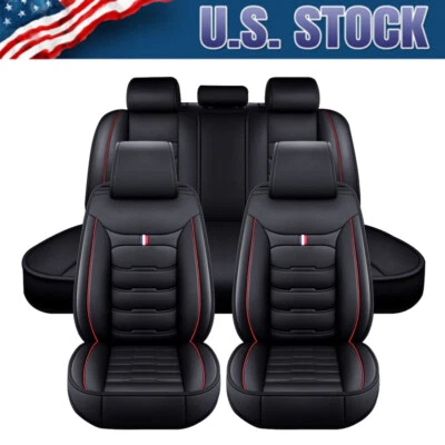 Car Seat Cover 5-Seats Full Set Front Rear Cushion Protector For Audi A3 A4 A5 Foto 1 de 4