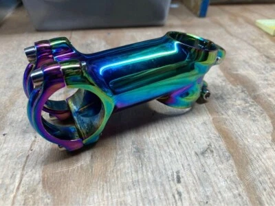 Anodized oil slick stem 70 mm 1 1/8 inch 31.8 +/- 17 degree road mountain bike - Image 1 of 4