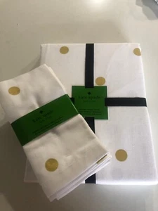 Nuevo Mantel Kate Spade PUNTOS DISPERSOS Oro Blanco 60 x 84 Oblongo + 4 Servilletas - Imagen 1 de 3
