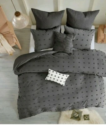 Urban Habitat Duvet Set 100% Cotton Jacquard Tufts Accent Shabby Chic All Sea... - Image 1 of 4