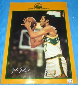 Póster John Johnson Seattle Super Sonics 22" X 17" - Imagen 1 de 1