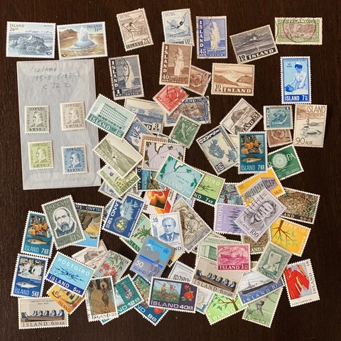ICELAND STAMP LOT MINT MNH USED #195-198, #741-742, GEYSERS AND MORE Cover