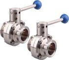 DERNORD 2 Pack 1.5 Inch Tri Clamp Sanitary Butterfly Valve with Pull Handle 304