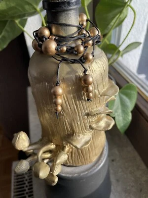 Vase  upcycling Blumen Unikat Deko Gold Pilze Baum Einzigartig Fairy Home - Bild 1 von 4