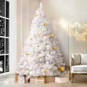 2.1m Jingle Jollys Christmas Tree 1000 White Tips Xmas Tree Decorations - Picture 1 of 8