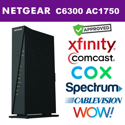 Netgear C6300 AC1750 WiFi Cable Modem Router Dual Band Gigabit W/ Free Shipping  - Image 1 of 4