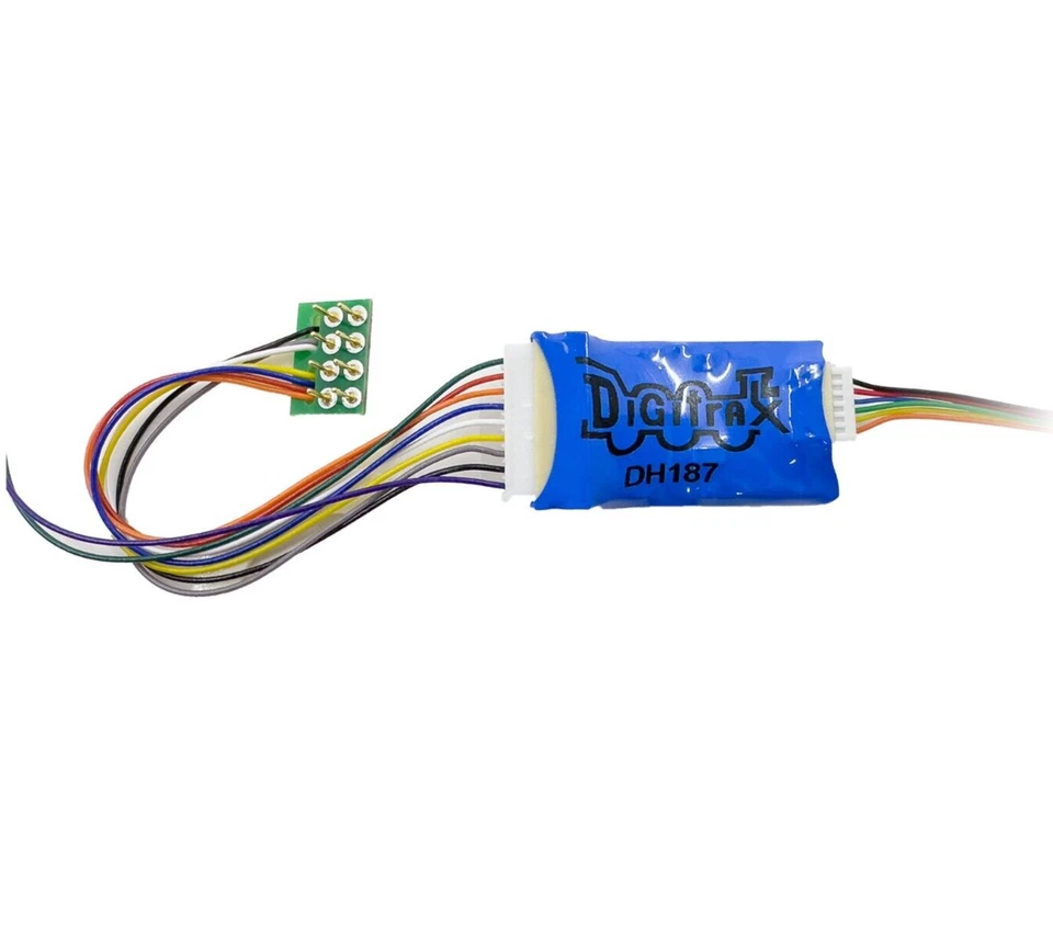 Digitrax DH187P ~ New 2025 ~ HO DCC Motor Decoder ~ Easy Connect 9 Pin Or 8 Pin - Image 1 of 1