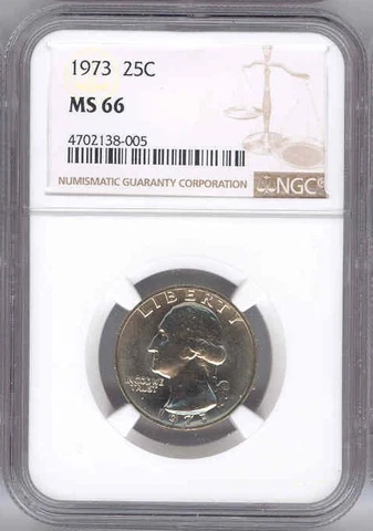1973 Washington Quarter 25C NGC MS 66 Cover