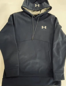 Under Armour Womans Navy Blue Long Sleeve Fleece Hoodie Loose Fit Size Small - Picture 1 of 8
