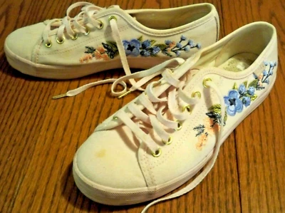 Tênis Keds Rifle Paper Co Collab bordado rosa tamanho 6 muito bom usado Con - Imagem 1 de 4