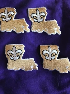 LOT OF 4 SMALL NOS FLUER DE LIS PATCH, MINT, 2.5X2” In ONE FREE NOS LOGO DECAL - Picture 1 of 14