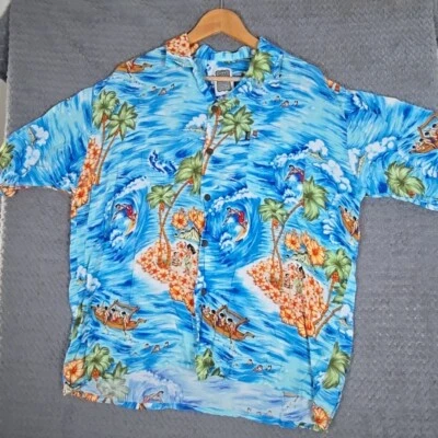 Ocean Current Shirt Mens Large Hawaiian   Tropical Button Up Short Sleeve Casual - Image 1 of 4