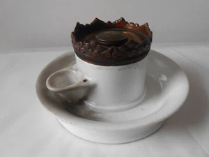 Antique porcelain inkwell pump France A.D. Paris. c1850s. - Picture 1 of 9