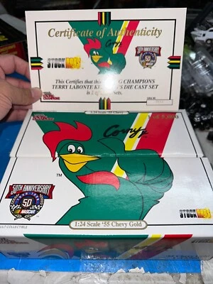 Terry Labonte Kelloggs Diecast Conjunto DE 2 1/ 5000 55 Chevy Gold NASCAR 50º Aniversário - Imagem 1 de 4