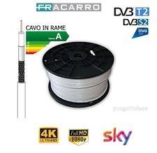CAVO COASSIALE ANTENNA SATELLITARE FRACARRO TV HD 5 MM RAME CLASSE A SKY DVB