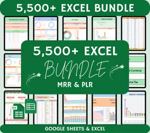 5500+ MRR PLR Excel Bundle Done For you, All in one Excel Templates Google Sheet - Picture 1 of 6