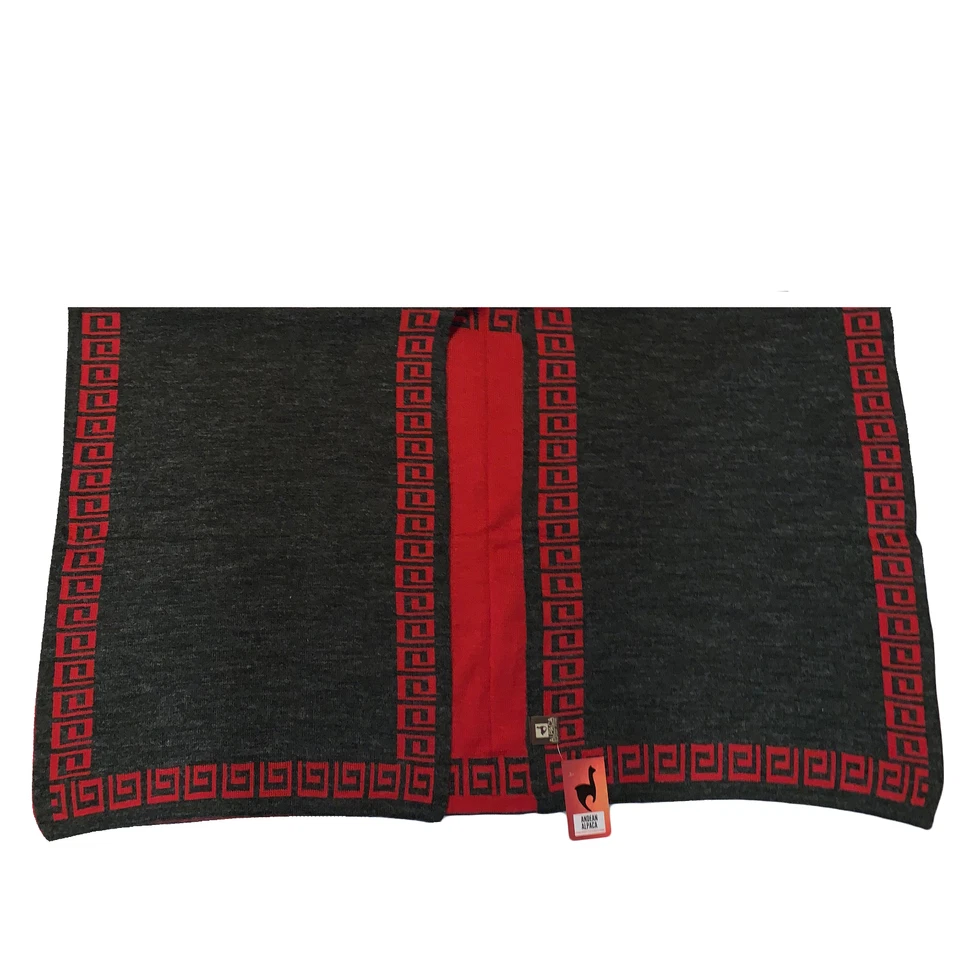 WOMEN HANDMADE ANDEAN ALPACA REVERSIBLE CAPE COAT PONCHO - Image 1 of 1