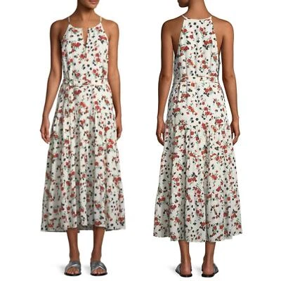 A.L.C. Richards Floral Silk Print Belted Midi Dress Size 6 MSRP $675 - Image 1 of 4